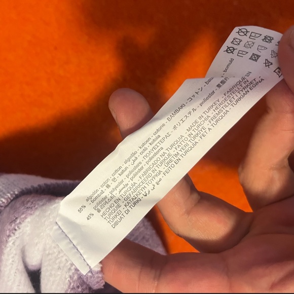 Zara eco-friendly purple and white striped rustic cropped oversized sweater NWT - Picture 5 of 6